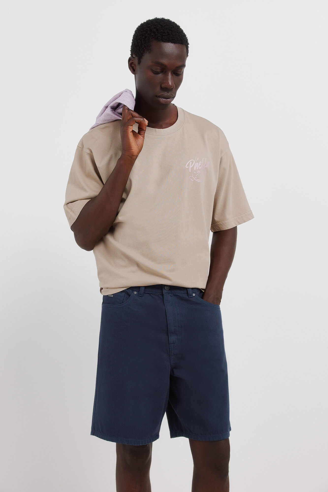 Springfield Bermudas de 5 bolsillos lavado straight fit azulado