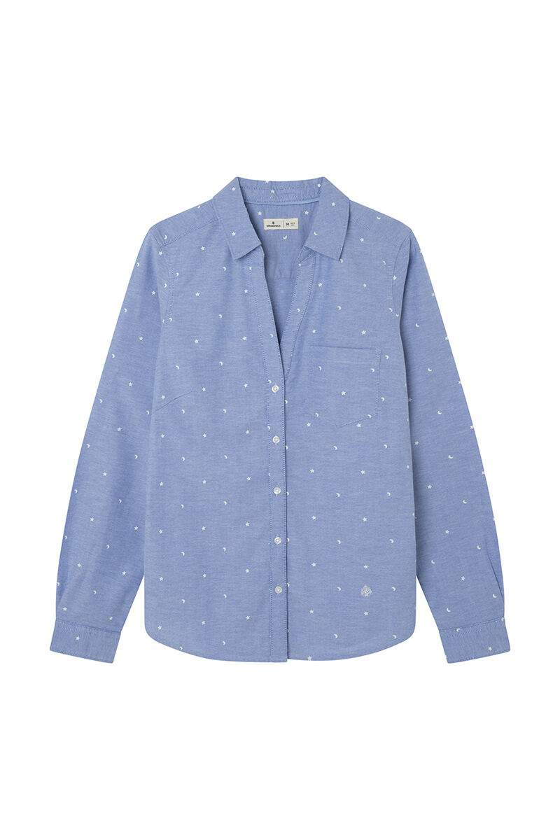 Springfield Camisa Oxford algod&oacute;n azul indigo