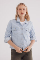 Springfield Chamarra denim algodón azul tinta