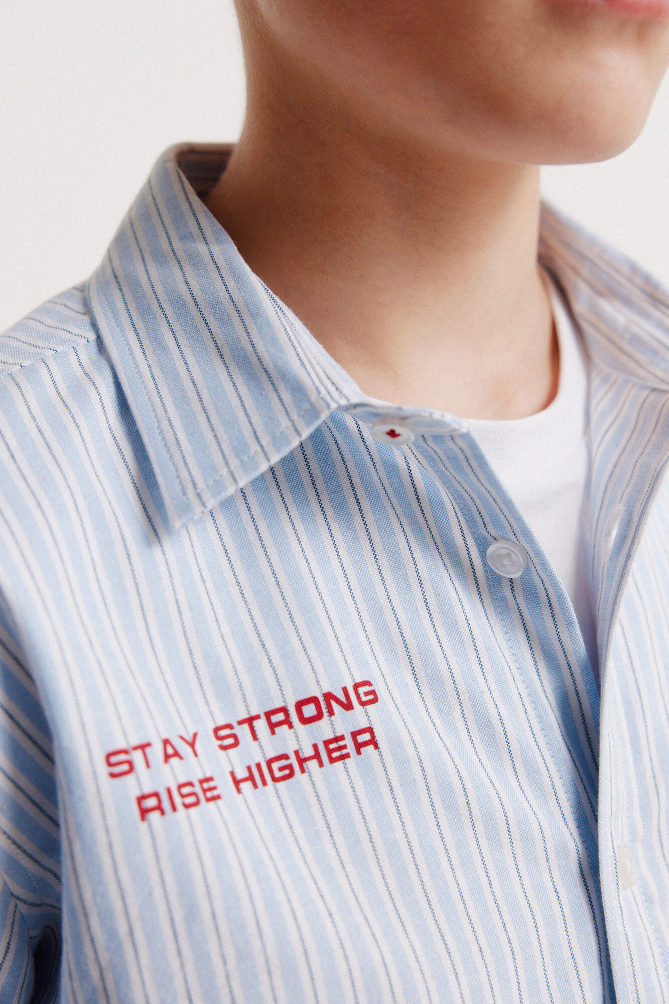 Springfield Kids Camisa para ni&ntilde;o a rayas de popel&iacute;n azul indigo