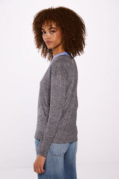 Springfield Playera combinada tacto suave gris