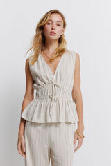 Springfield Top con lazo de goma caf&eacute;