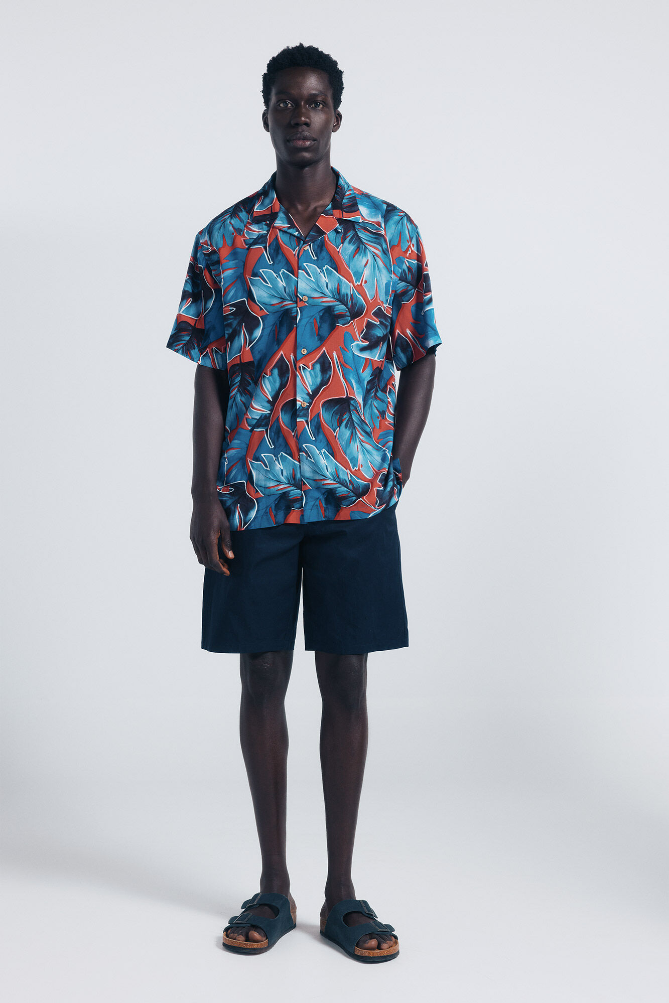 Springfield Camisa manga corta viscosa estampado rojo