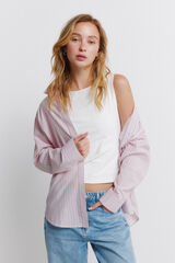 Springfield Camisa oversize de rayas rosa