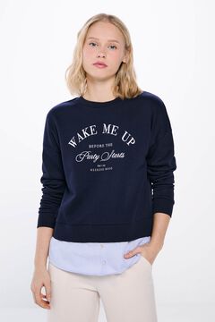 Springfield Sudadera texto bordado combinada marino