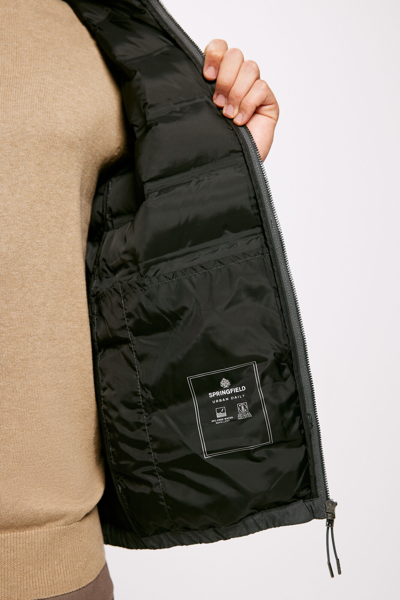 Springfield Chamarra acolchada termosellada gris