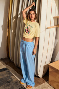 Springfield Pantalón jogger popelín azul indigo