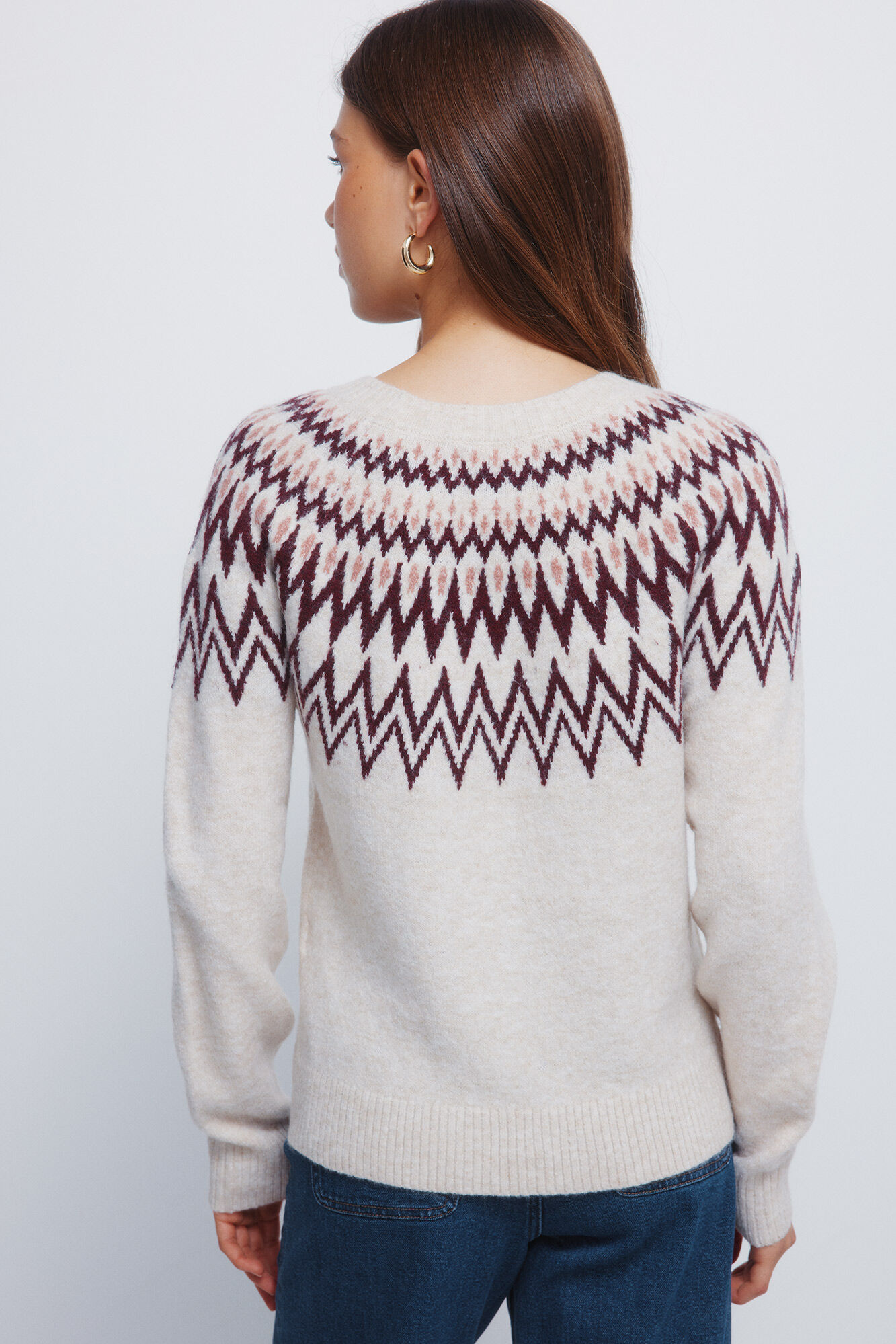 Springfield Jersey jacquard con cenefas  nude