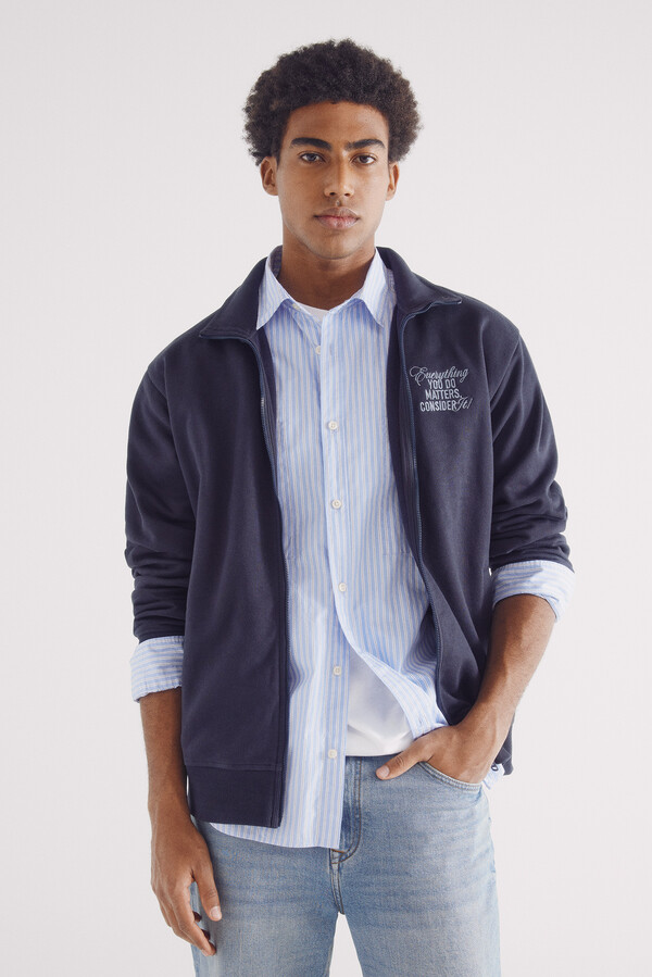 Springfield Sudadera camionero abierta azul