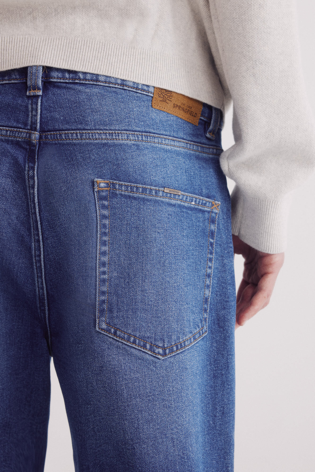 Springfield Pantal&oacute;n chino microestampado slim fit azulado