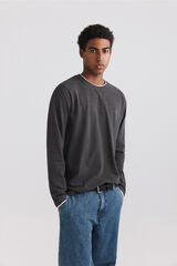 Springfield Playera manga larga doble cuello melange gris