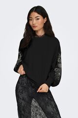 Only Sudadera de cuello redondo negro