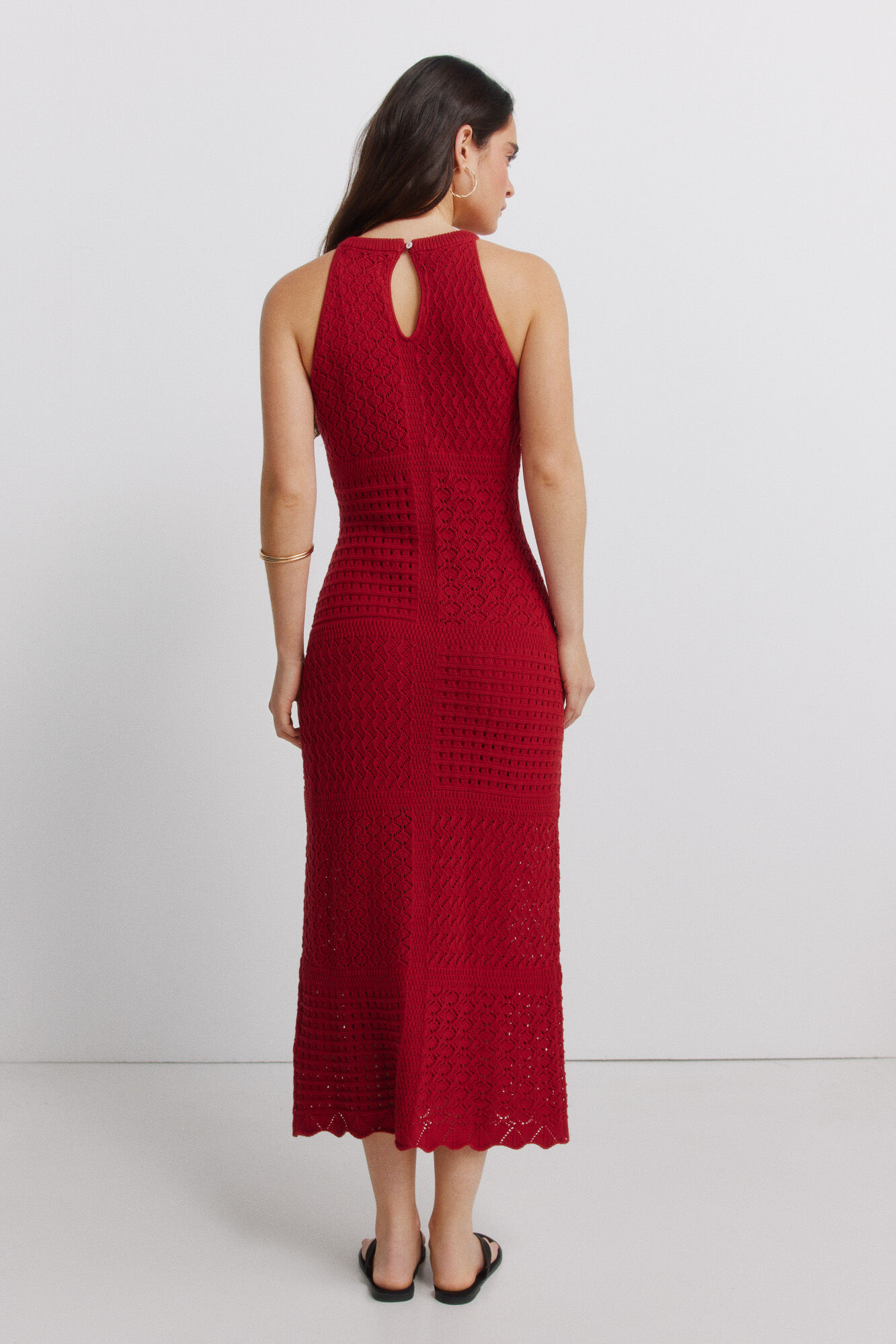 Springfield Vestido halter de punto rojo