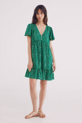 Springfield Vestido corto lace estampado verde