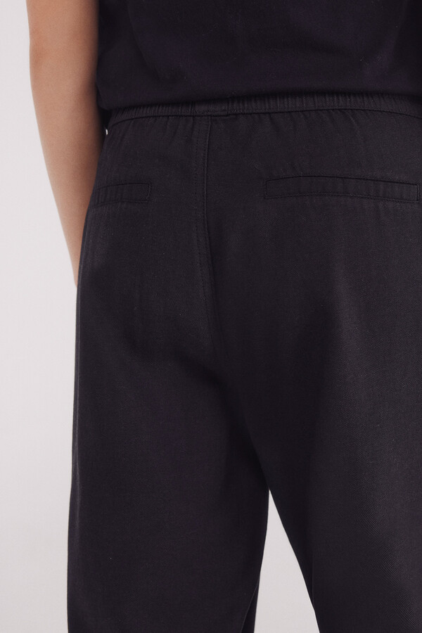 Springfield Pantalones jogger lyocell negro