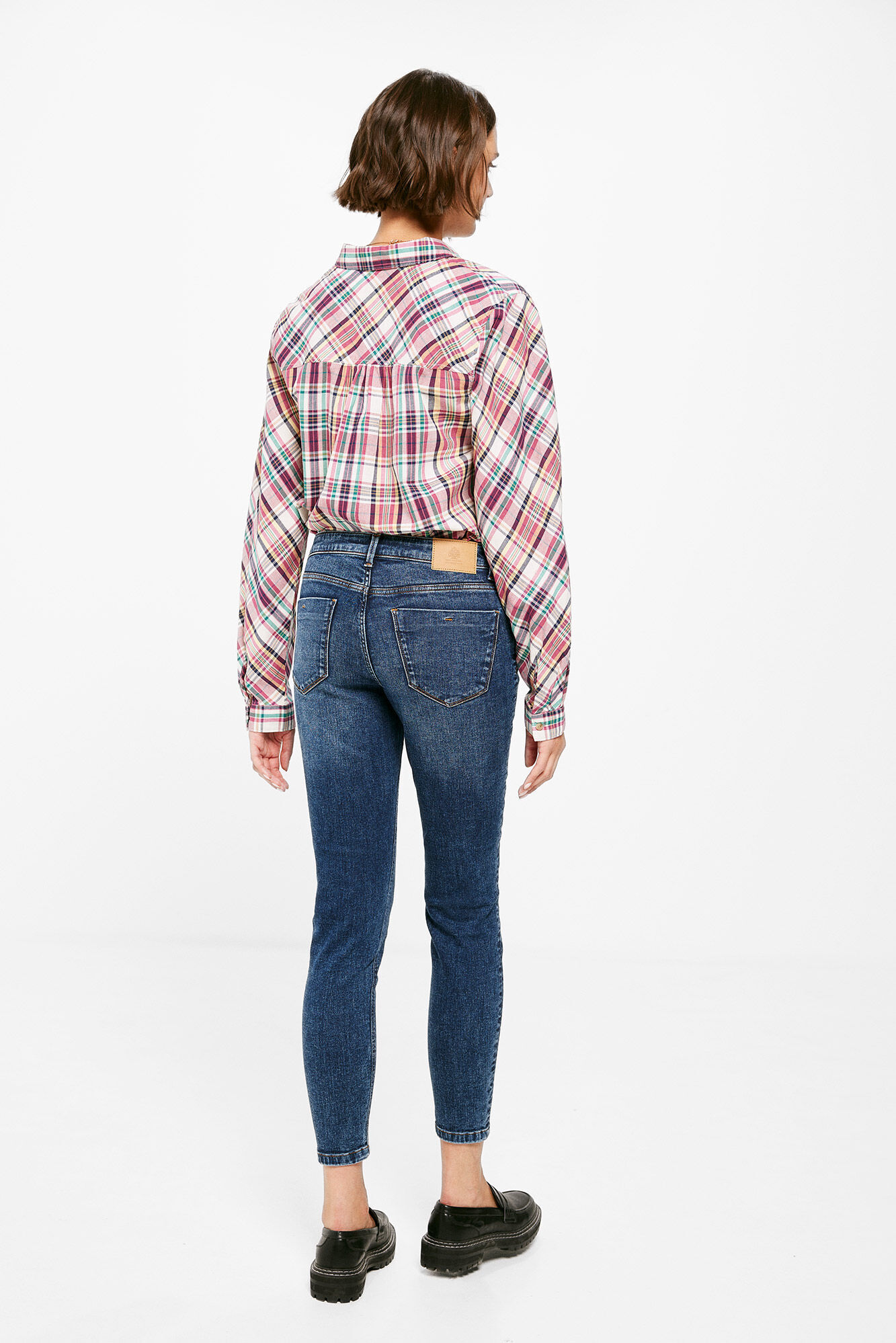 Springfield Jeans Slim Cropped Lavado Sostenible azul