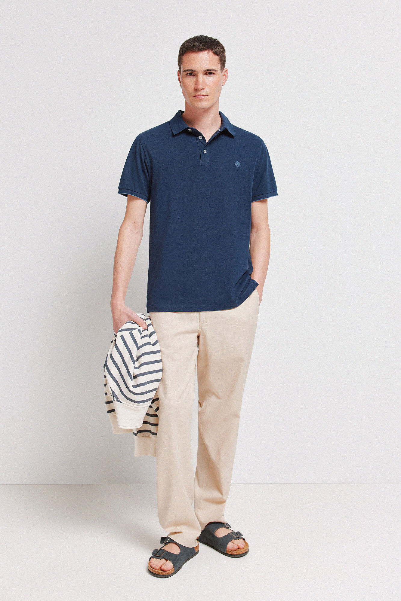 Springfield Polo piqu&eacute; de pu&ntilde;o de contraste slim fit