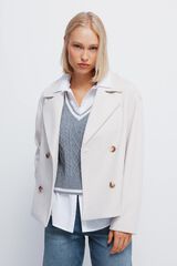 Springfield Abrigo short abrigo cruzado beige