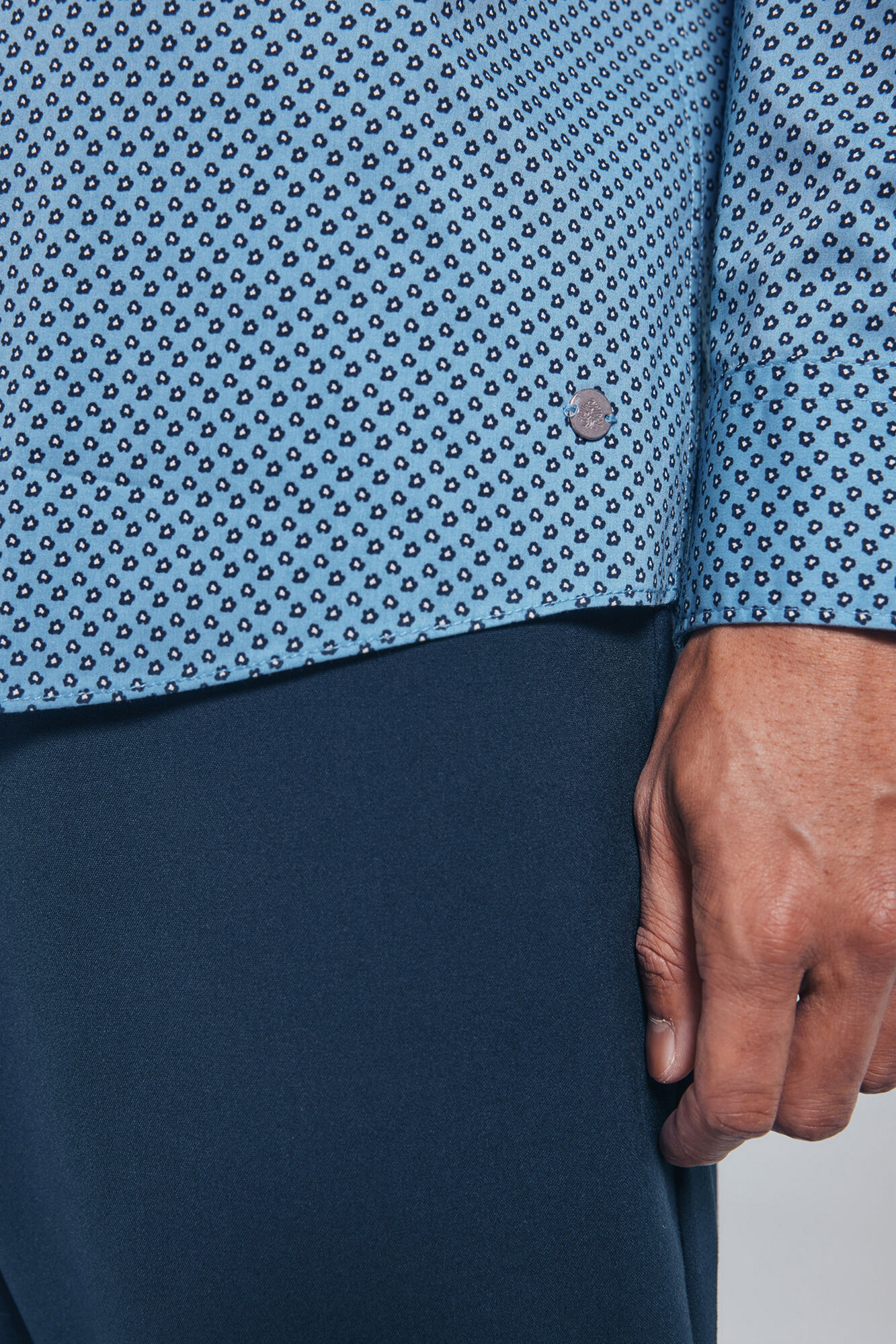 Springfield Camisa de popel&iacute;n con estampado azul