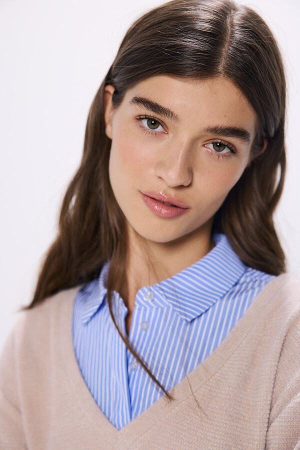 Springfield Playera chenilla combinada café