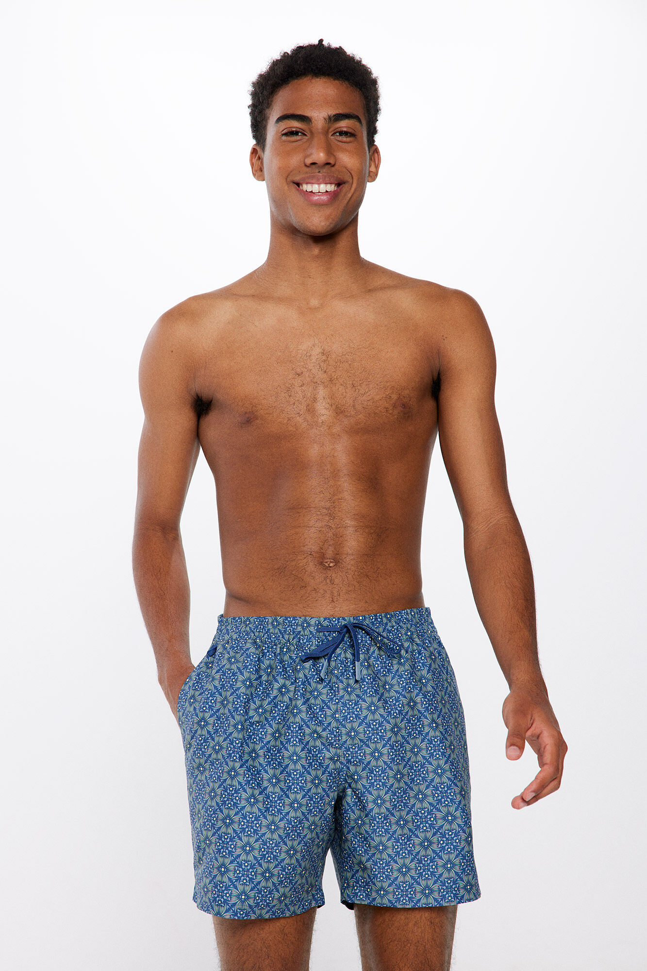 Springfield Ba&ntilde;ador estampado mosaico azul