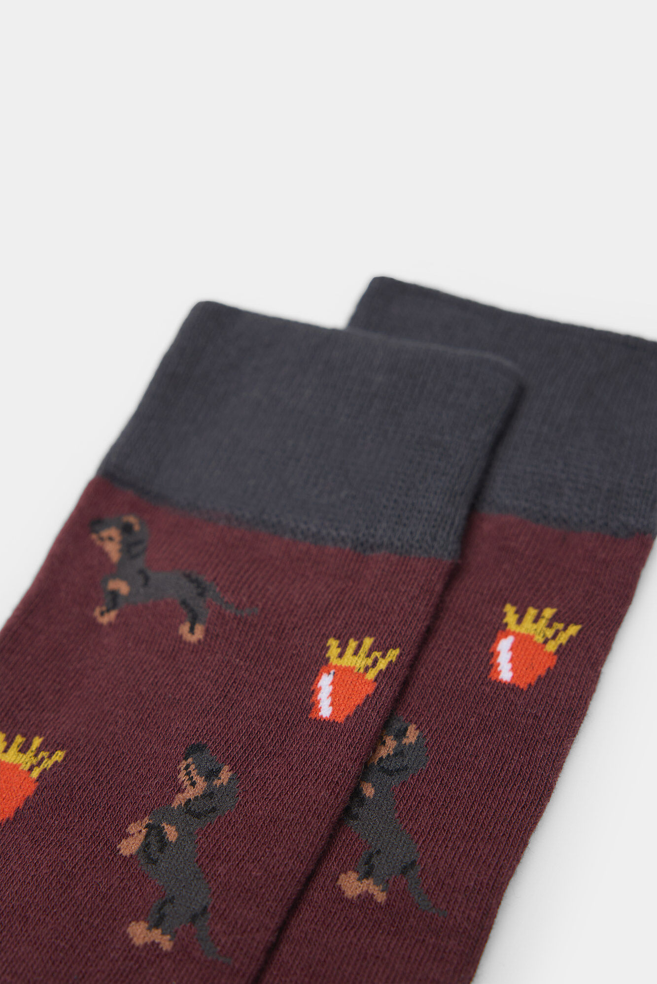 Springfield Calcet&iacute;n alto perro salchicha rojo