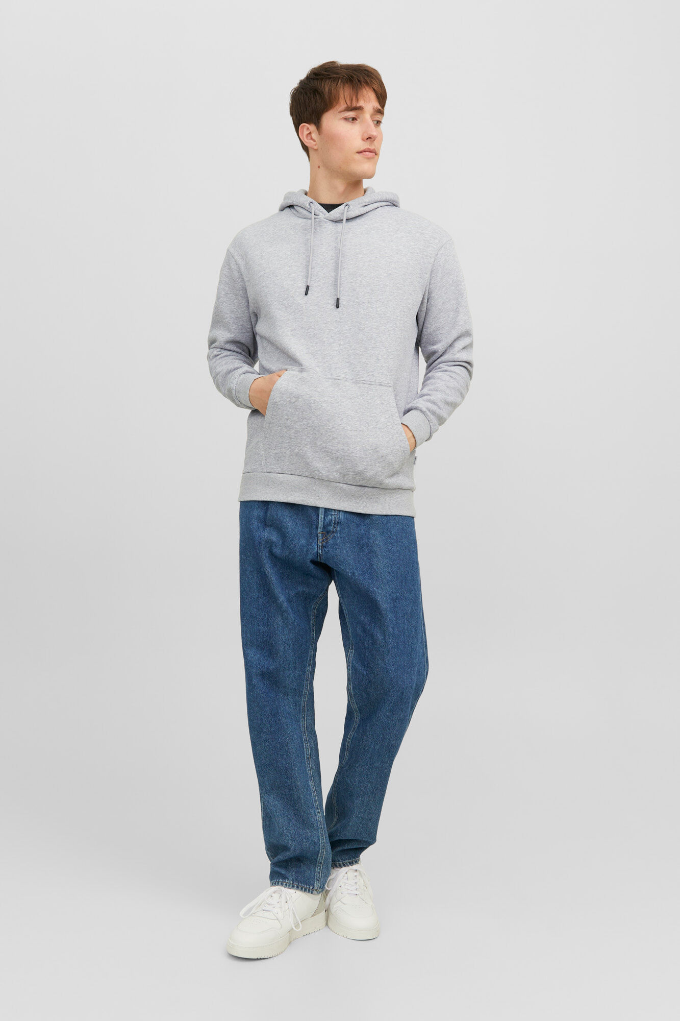 Jack & Jones Sudadera relaxed fit capucha gris