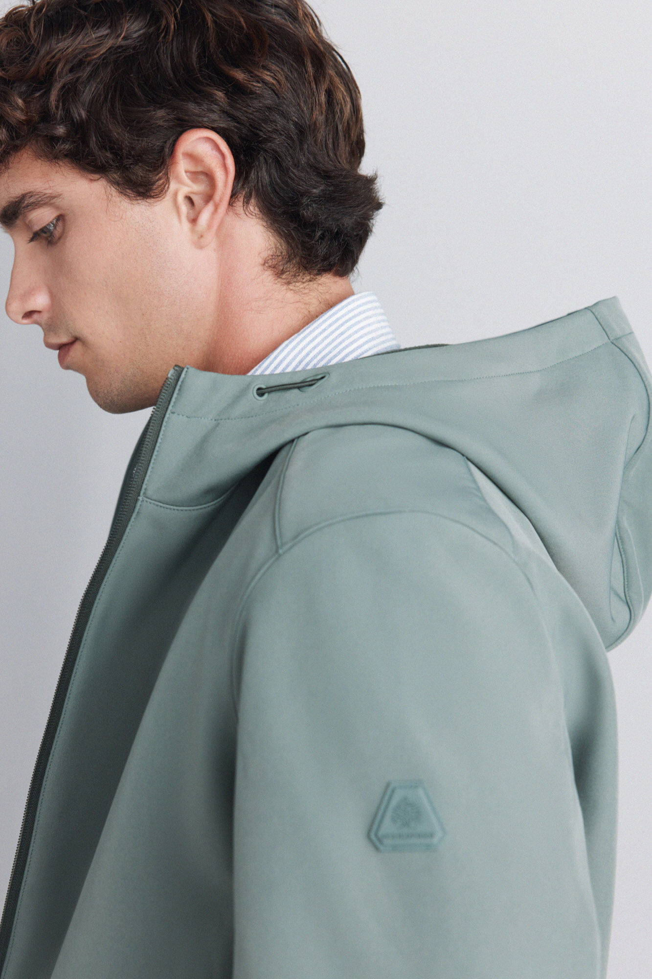 Springfield Chamarra softshell con capucha verde