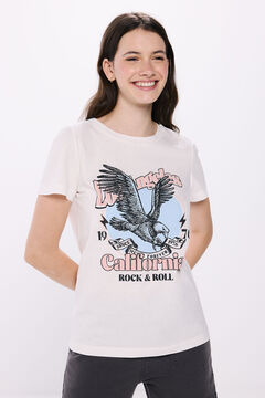 Springfield Playera gráfica algodón beige