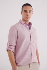 Springfield Camisa algodón slub lisa naranja
