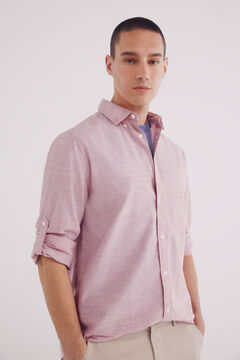 Springfield Camisa algodón slub lisa naranja