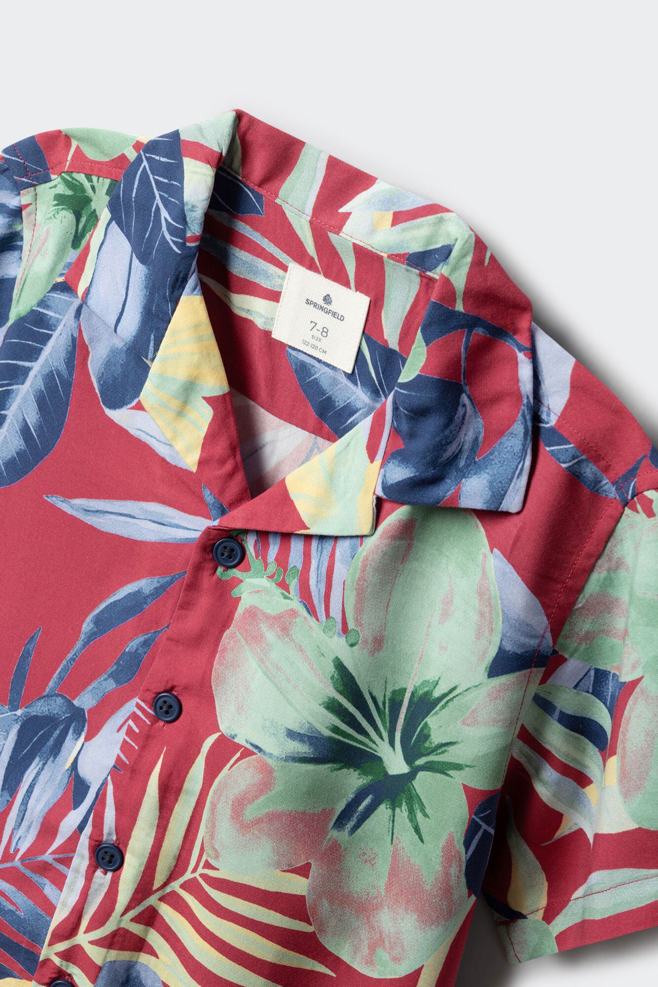 Springfield Kids Camisa de manga corta con estampado floral para ni&ntilde;o rojo