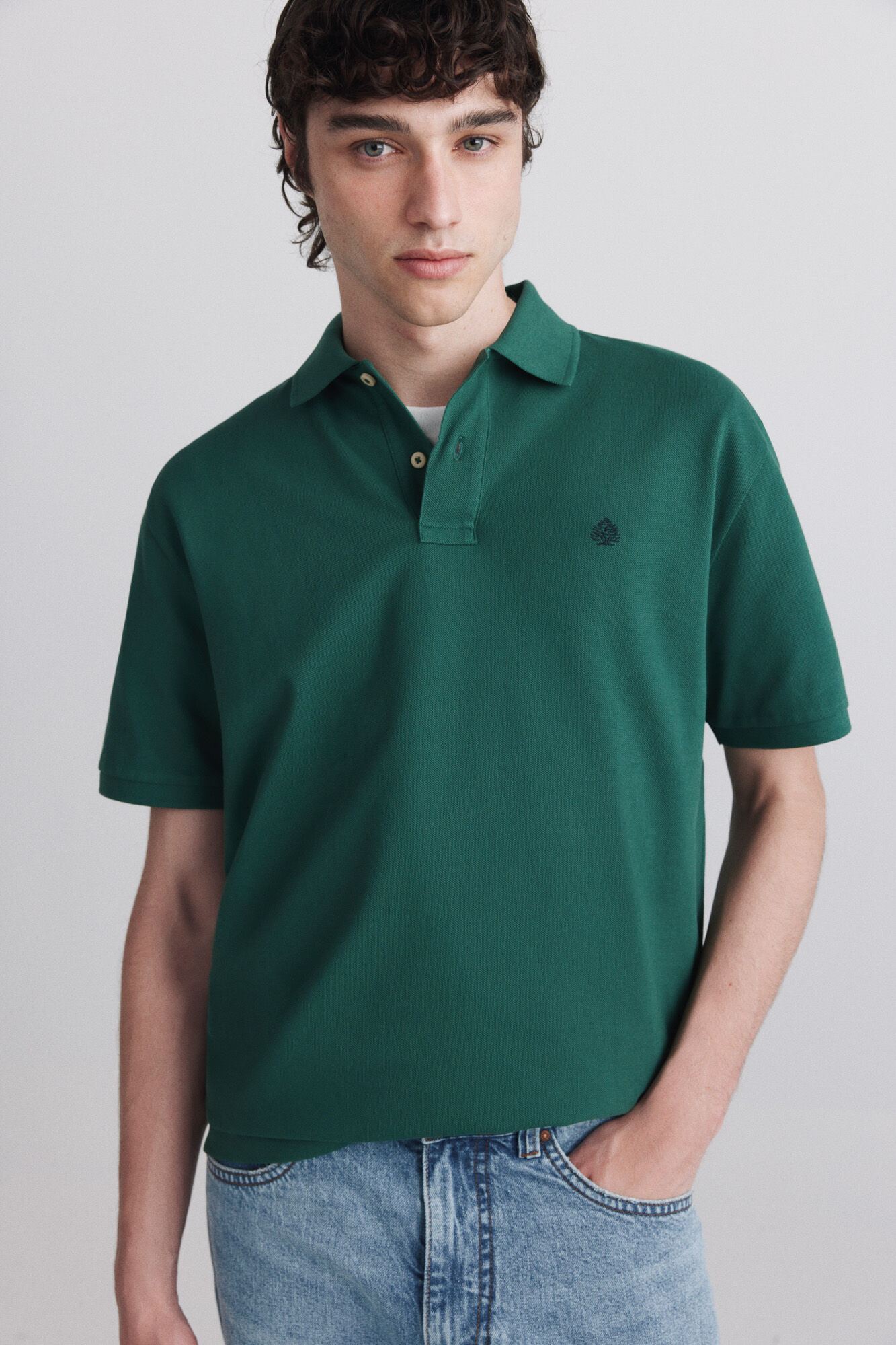 Springfield Polo de piqu&eacute; b&aacute;sico Springfield regular fit verde