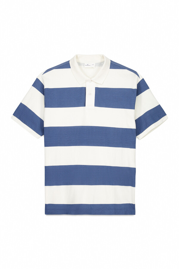 Springfield Polo piqué regular fit rayas anchas azul