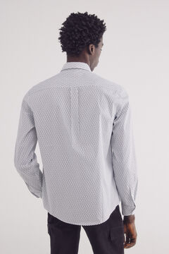Springfield Camisa popelín micro print easy care natural