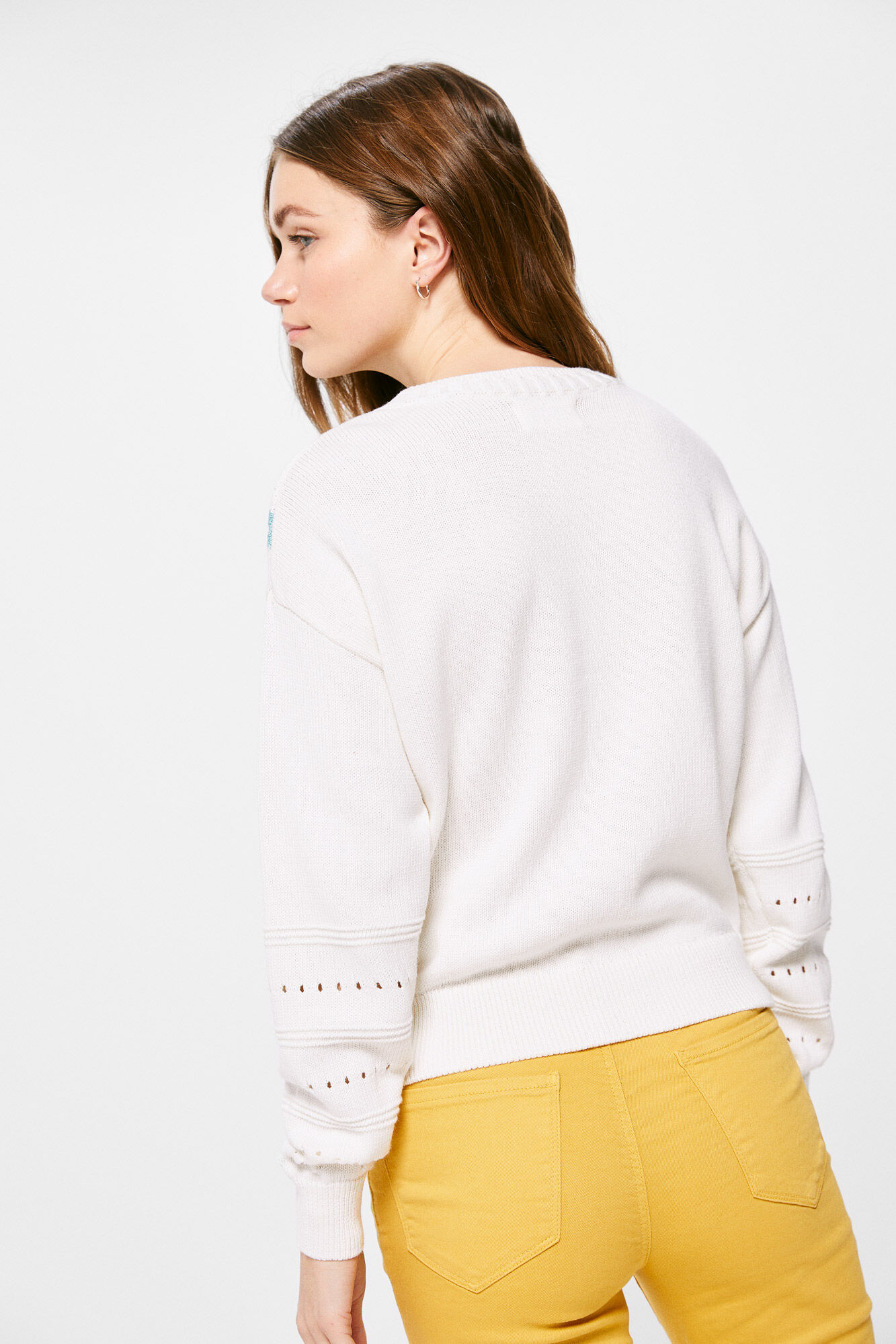 Springfield Su&eacute;ter Rayas Chevron Calados beige