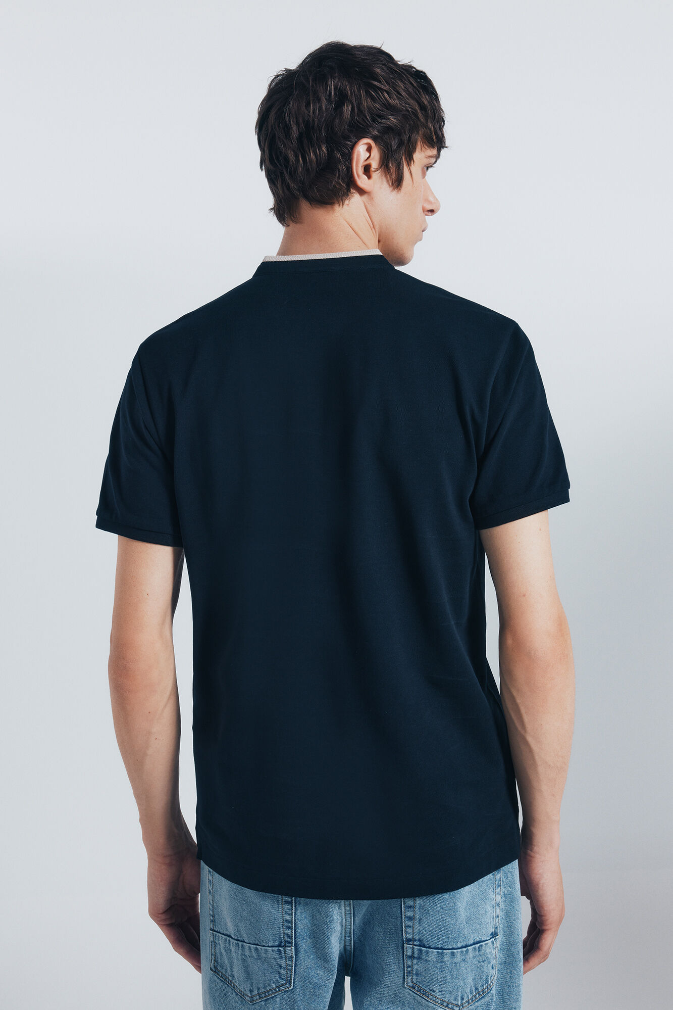 Springfield Polo piqu&eacute; cuello mao slim fit marino