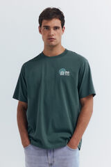 Springfield Camiseta composición paisajes verde