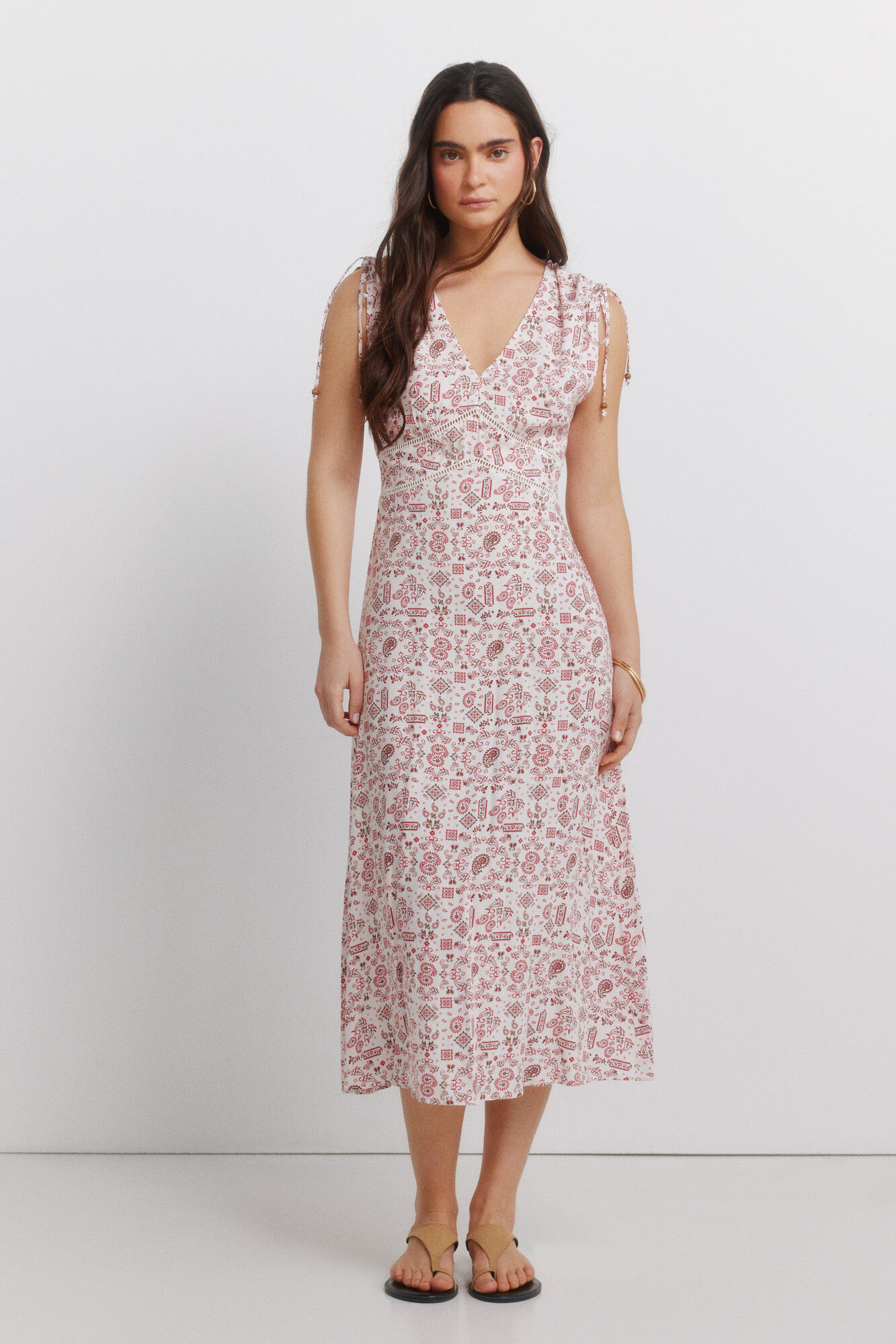 Springfield Vestido midi estampado de lazos
