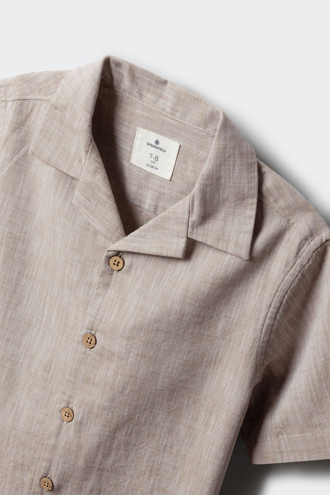 Springfield Kids Camisa manga corta estilo lino para ni&ntilde;o beige