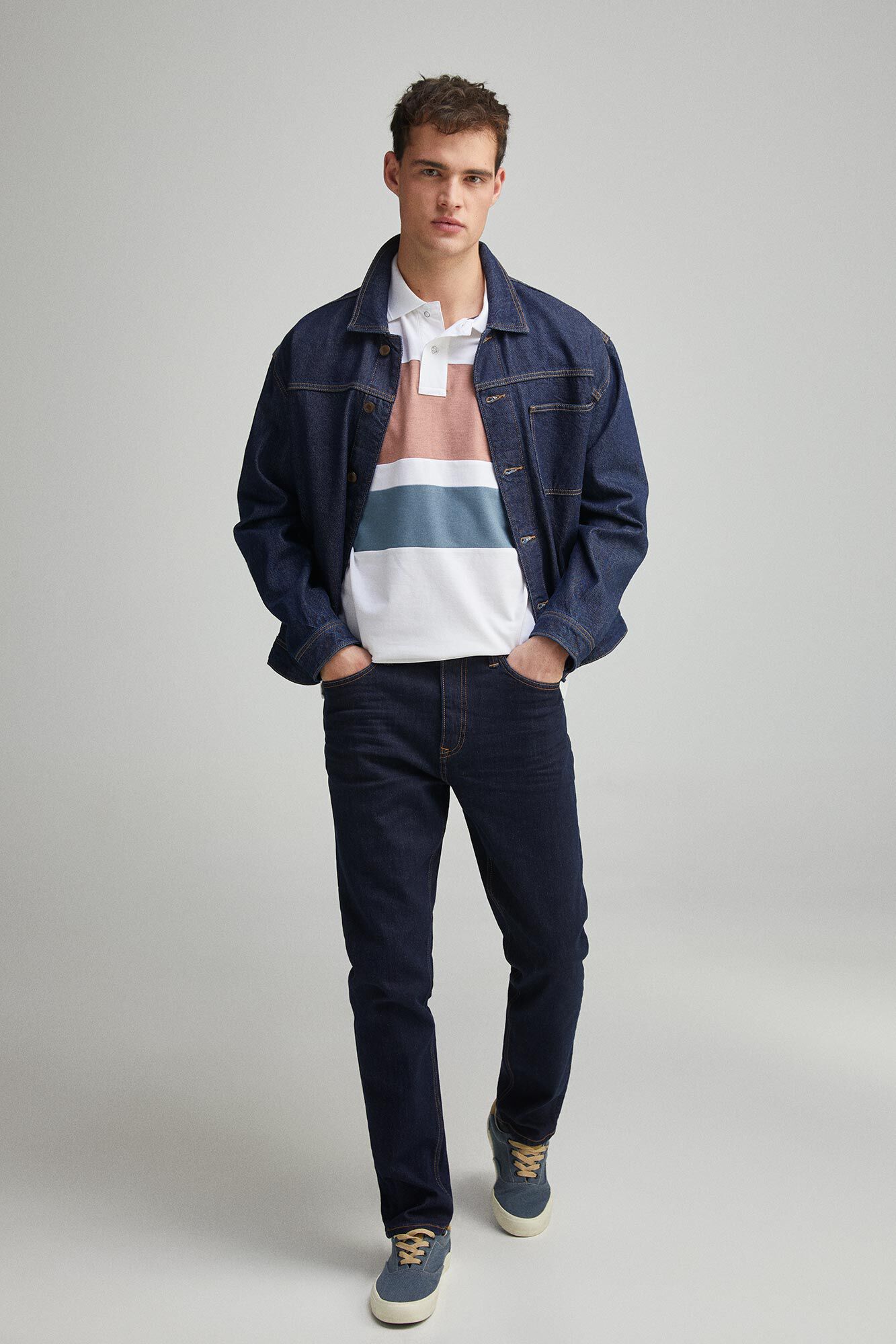 Springfield Polo piqu&eacute; bloques color regular fit natural