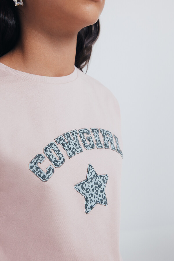Springfield Kids Playera manga larga cowgirl niña. rosa