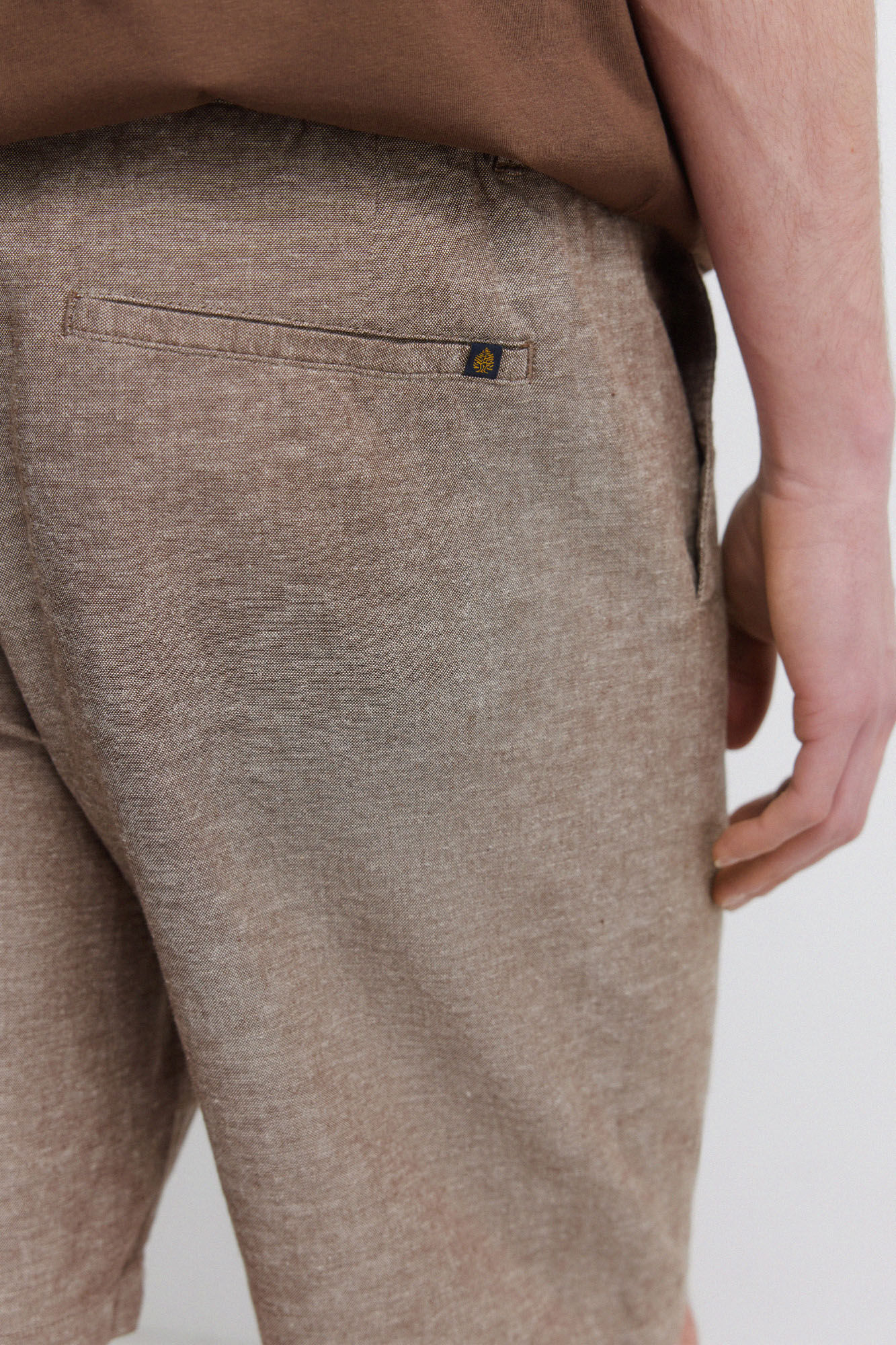 Springfield Bermudas de lino comfort slim fit caf&eacute;