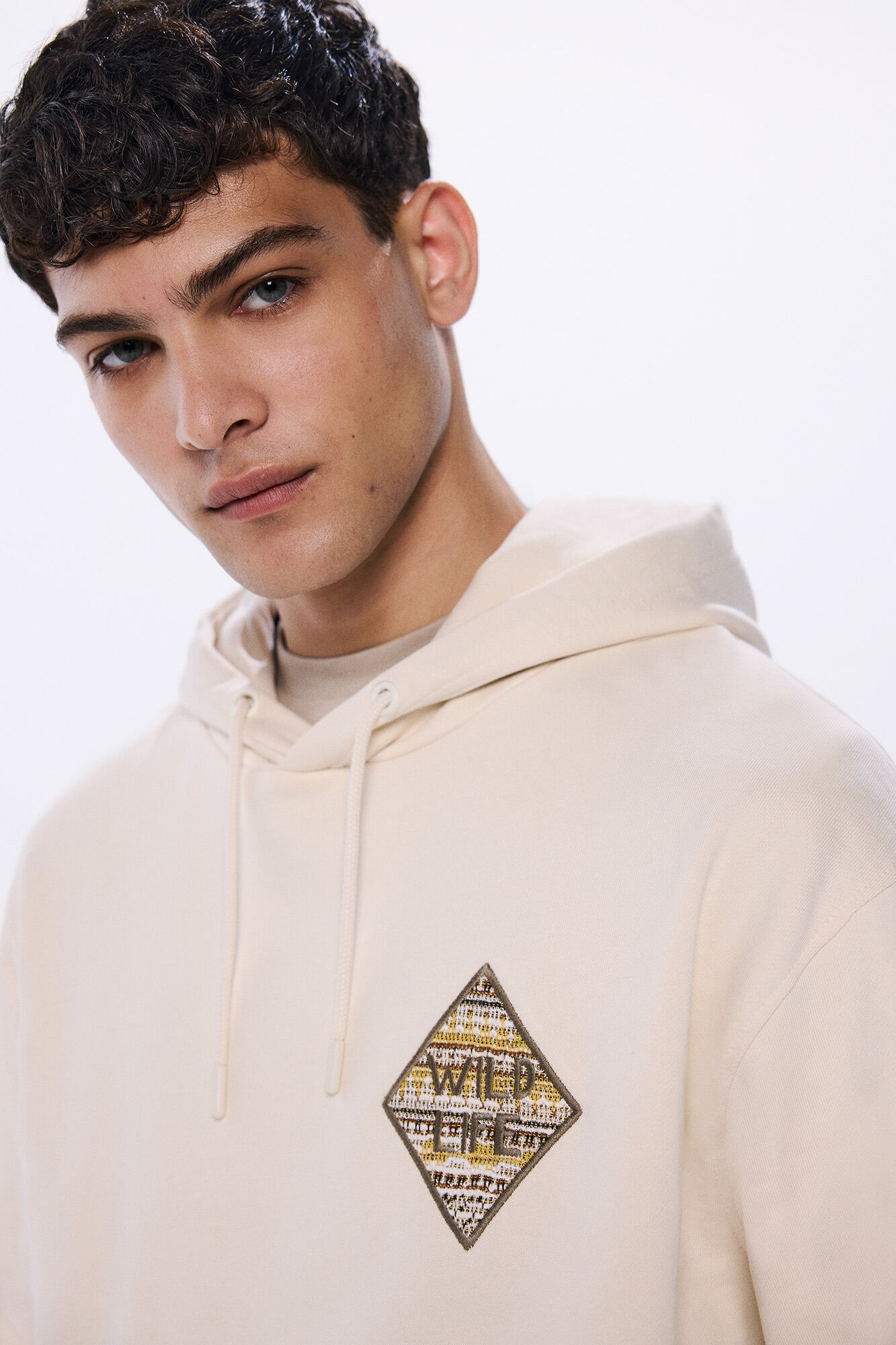 Springfield Sudadera capucha pareche &eacute;tnico blanco