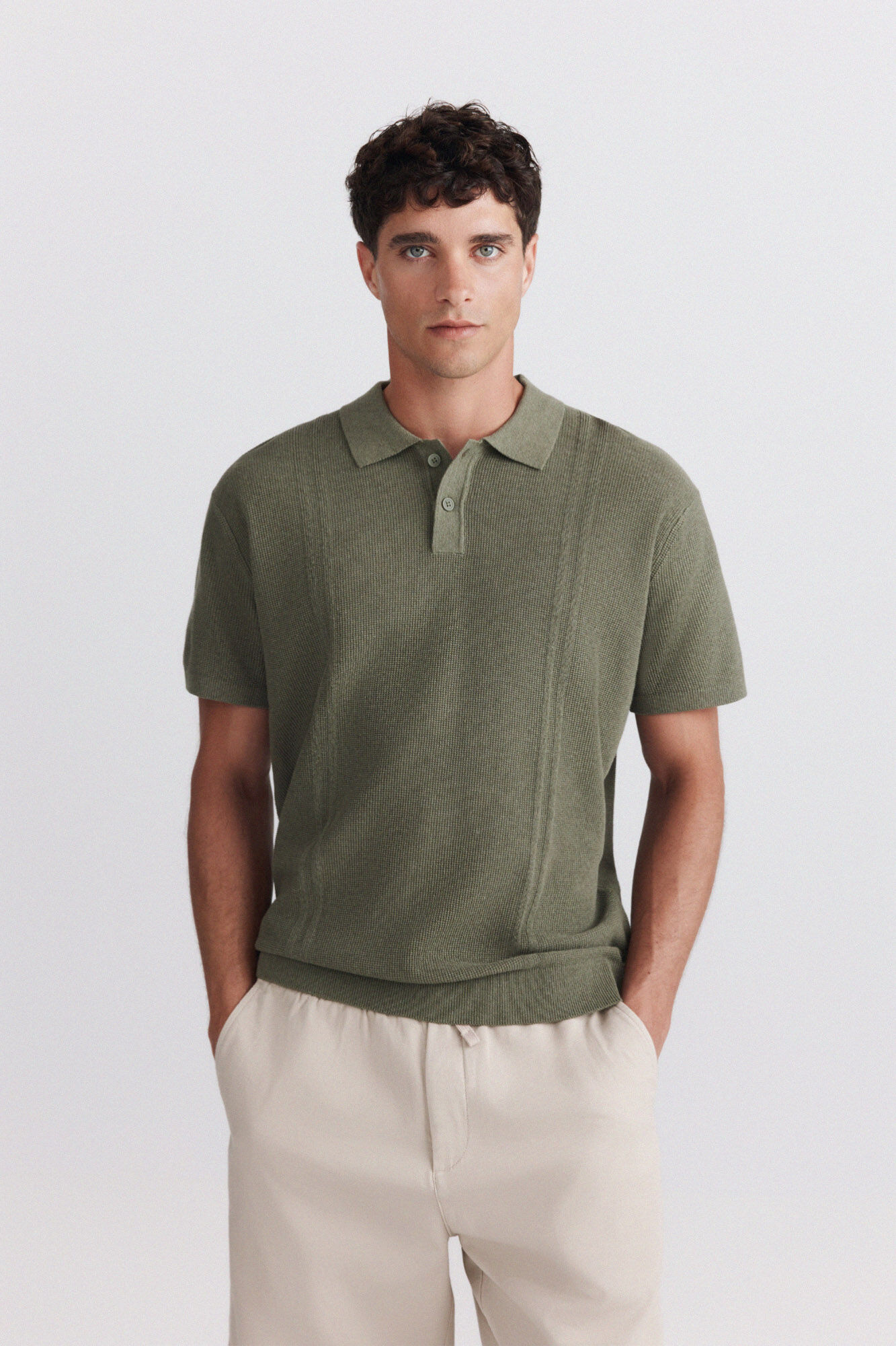 Springfield Polo b&aacute;sico de estructura kaki