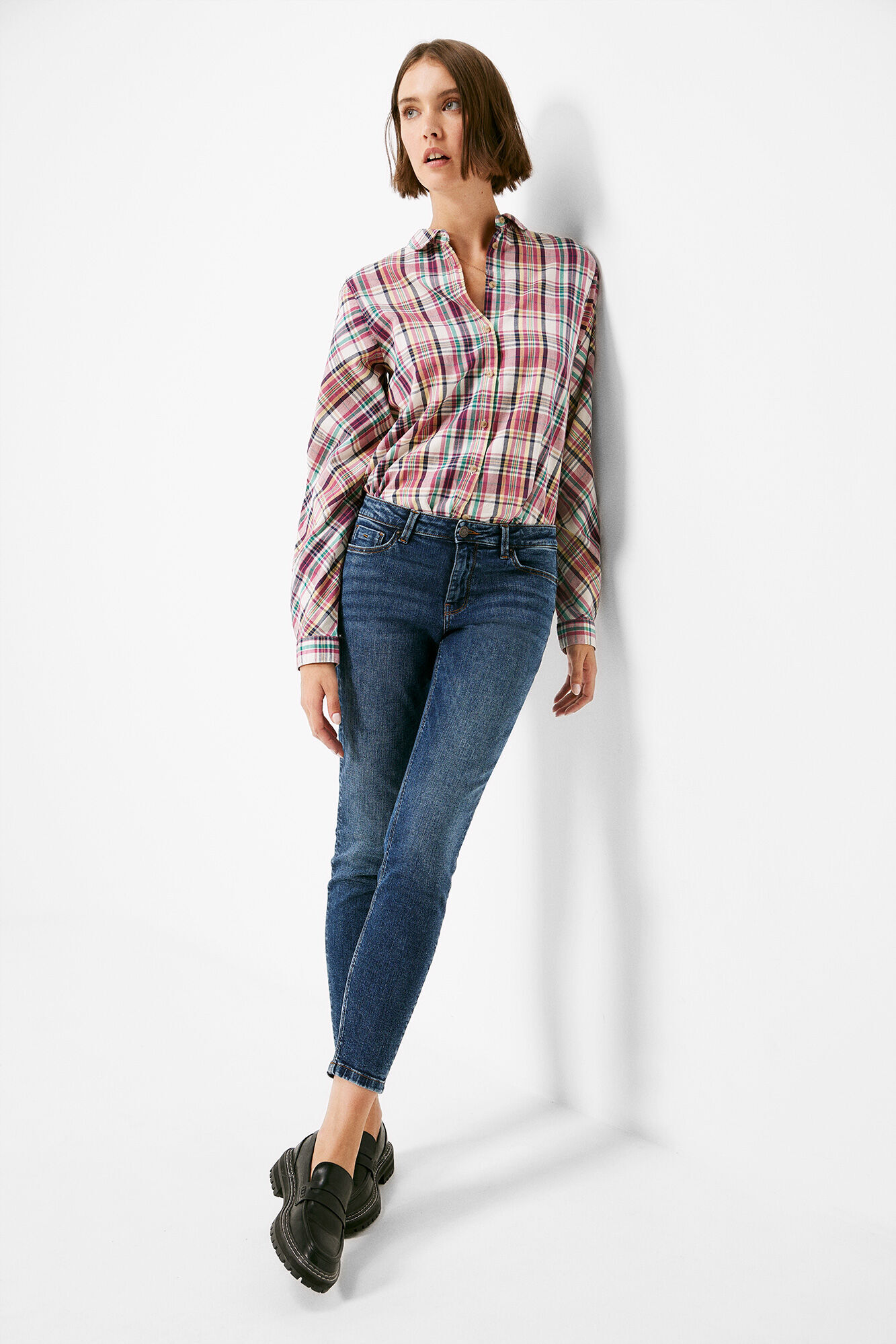 Springfield Jeans Slim Cropped Lavado Sostenible azul