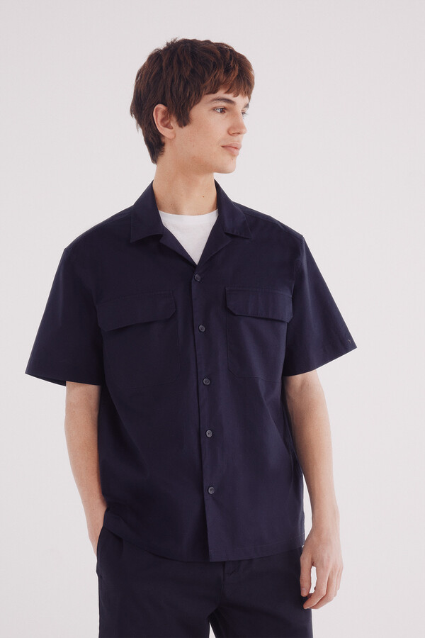 MILAN - Popeline Righe Blu camicia da uomo - Trex 2 MILAN - Popeline Righe Blu camicia da uomo - Trex 2