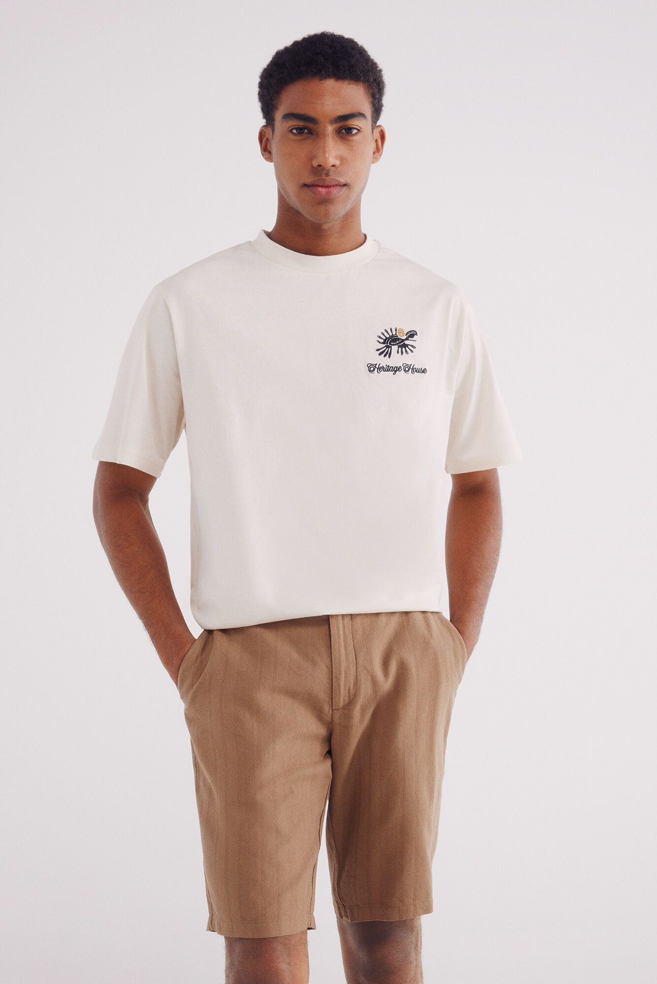 Springfield Bermudas lino slim fit beige