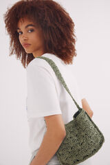 Springfield Bolsa hombro rafia verde