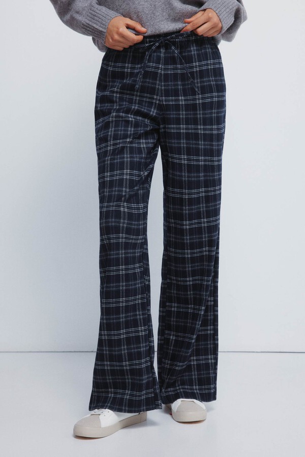 Springfield Pantalones jogger a cuadros marino